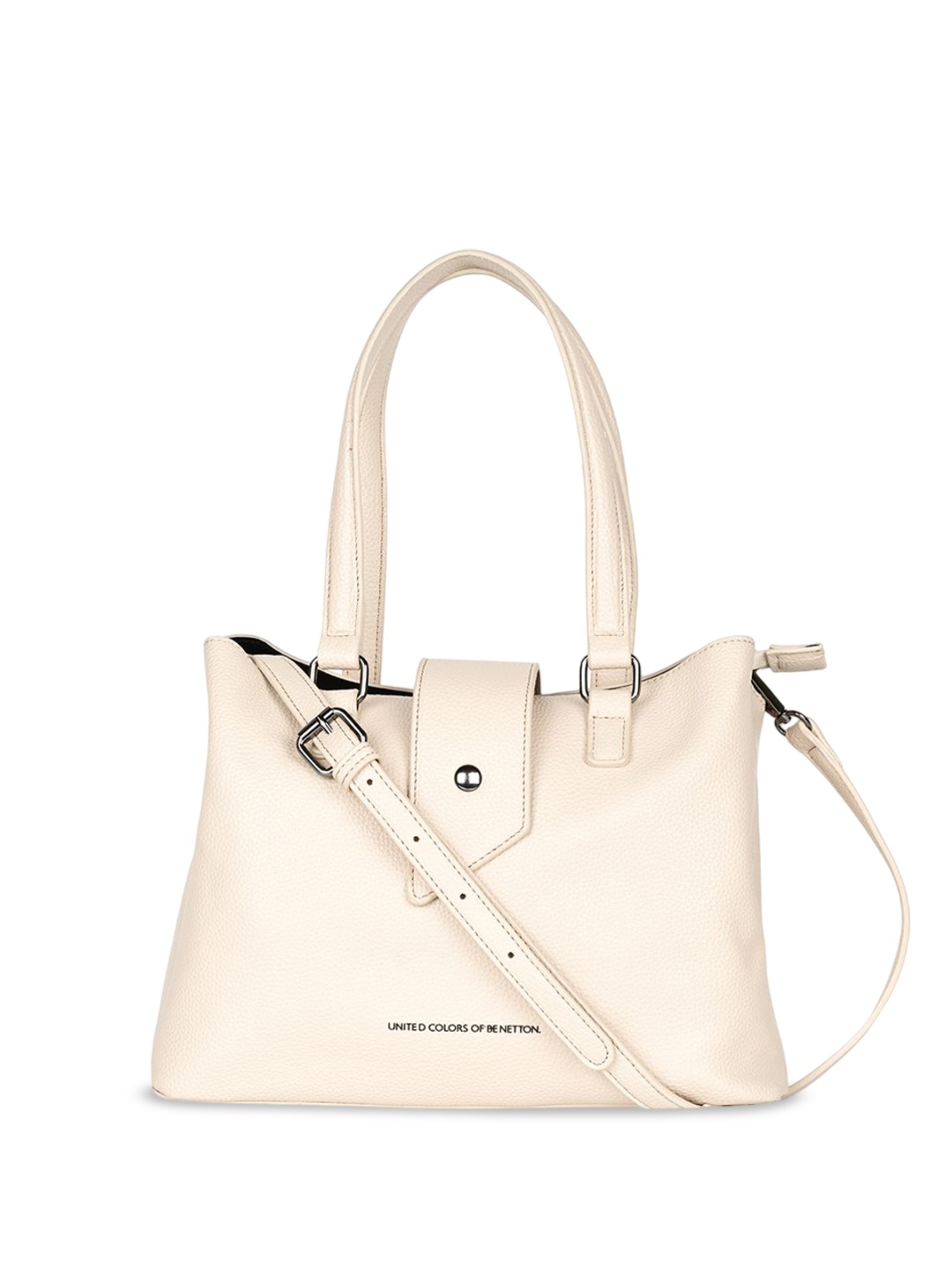 

United Colors of Benetton PU Structured Shoulder Bag, Cream