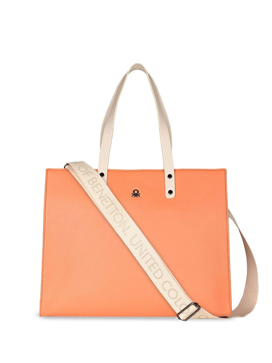 

United Colors of Benetton PU Structured Shoulder Bag, Peach