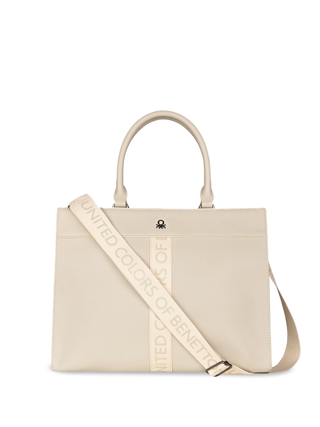 

United Colors of Benetton PU Structured Shoulder Bag, Beige