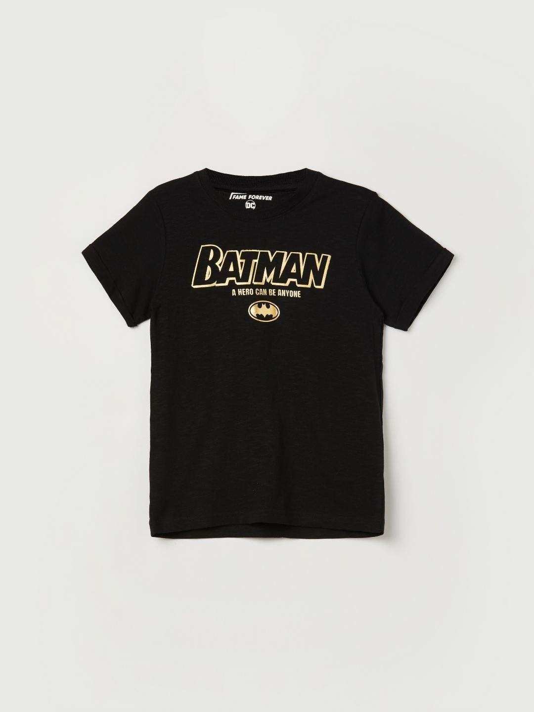 

Fame Forever by Lifestyle Boys Batman Solid Cotton T Shirt, Black