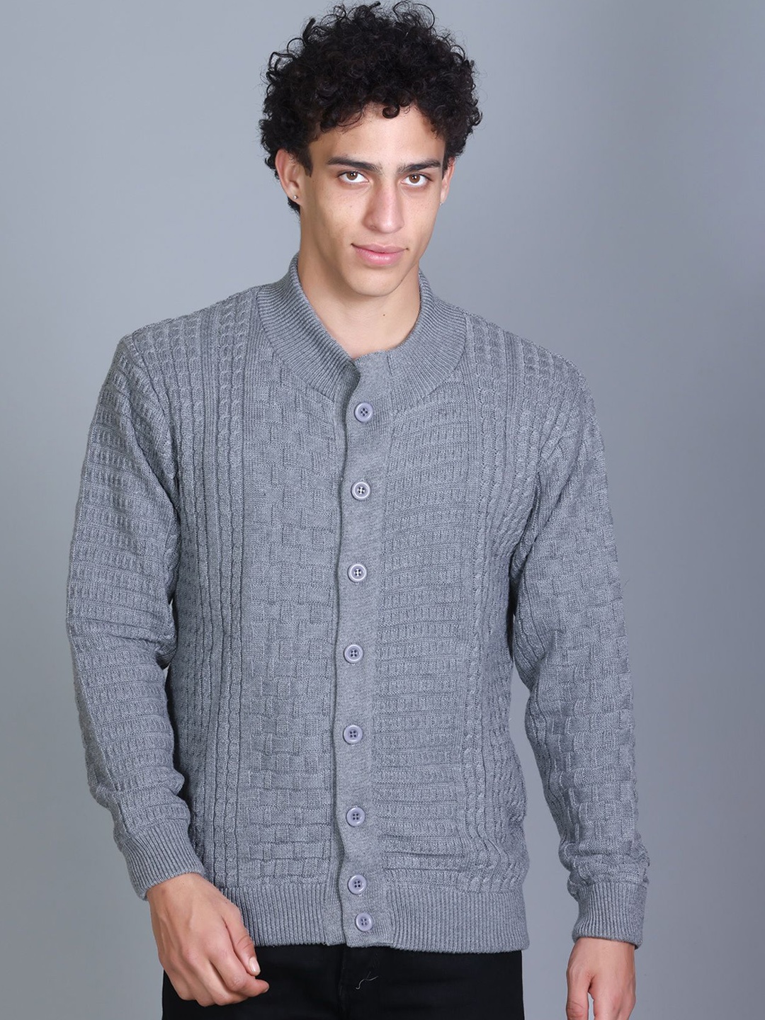 

BeriBlu Men Self Design Quilted Jacket, Grey