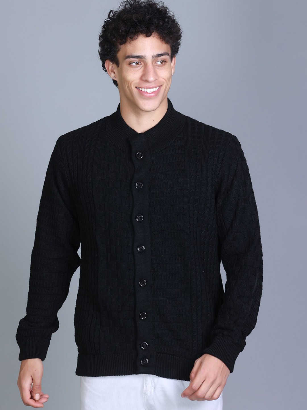 

BeriBlu Men Self Design Quilted Jacket, Black