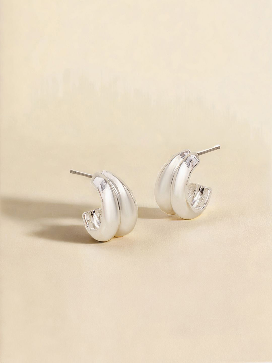 

Accessorize London Contemporary Shaped Hoop Earrings, Silver