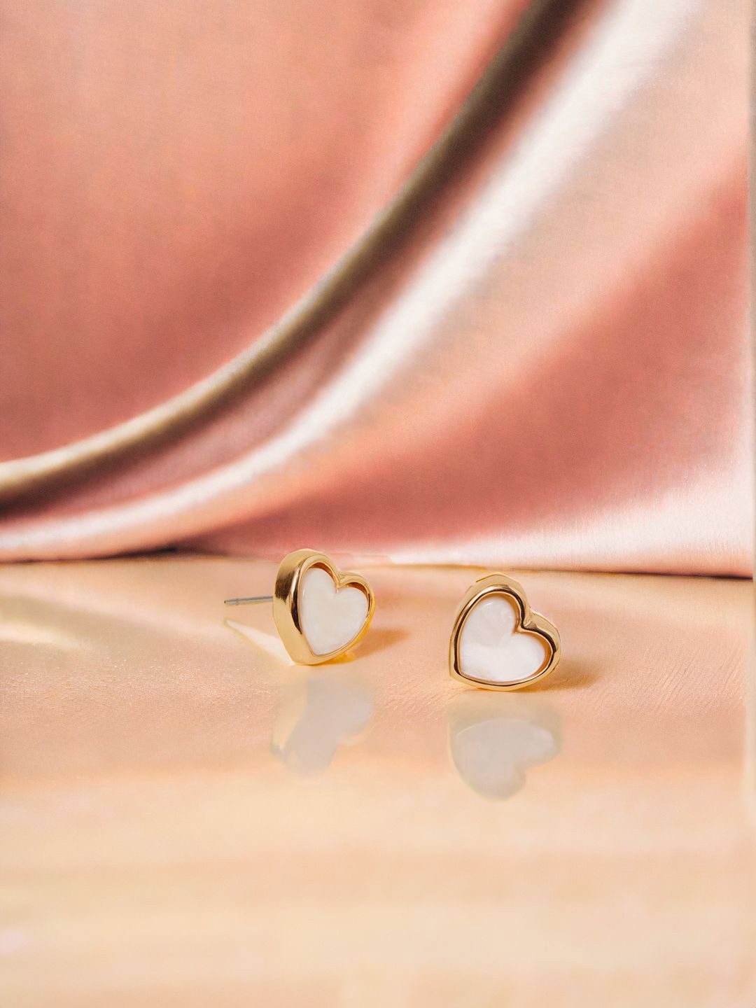 

Accessorize Heart Shaped Studs, Gold