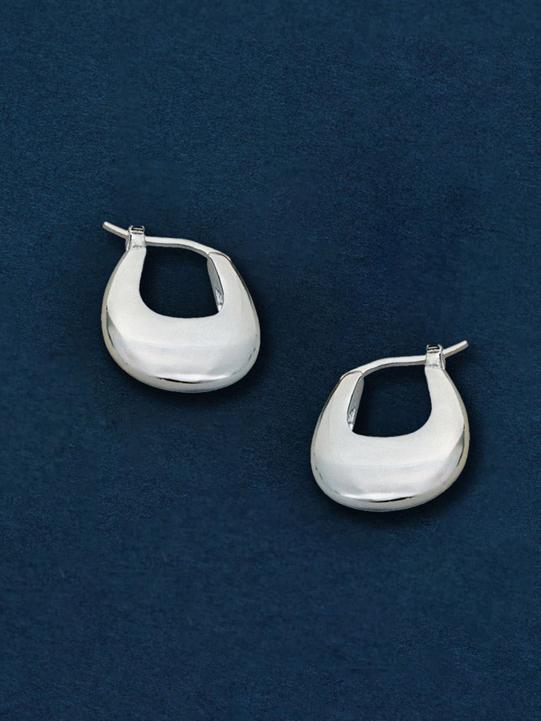 

Accessorize London Sterling Silver-Plated Oval Shaped Hoop Earrings
