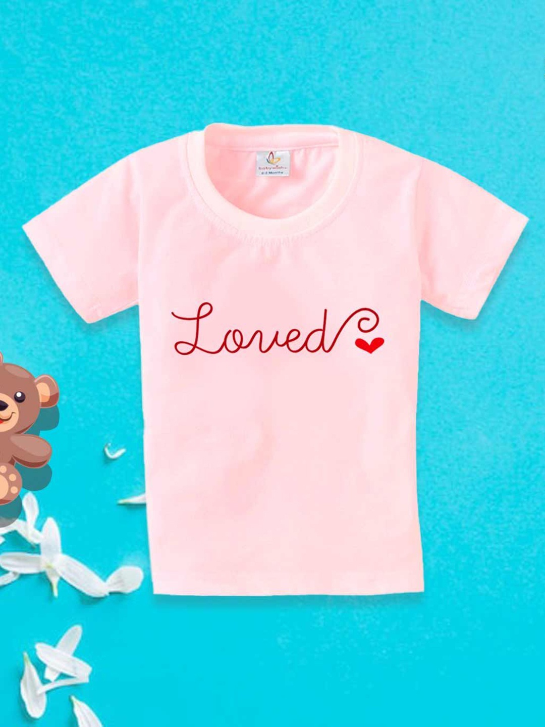 

Babywish Kids Typography Printed Applique T-shirt, Pink