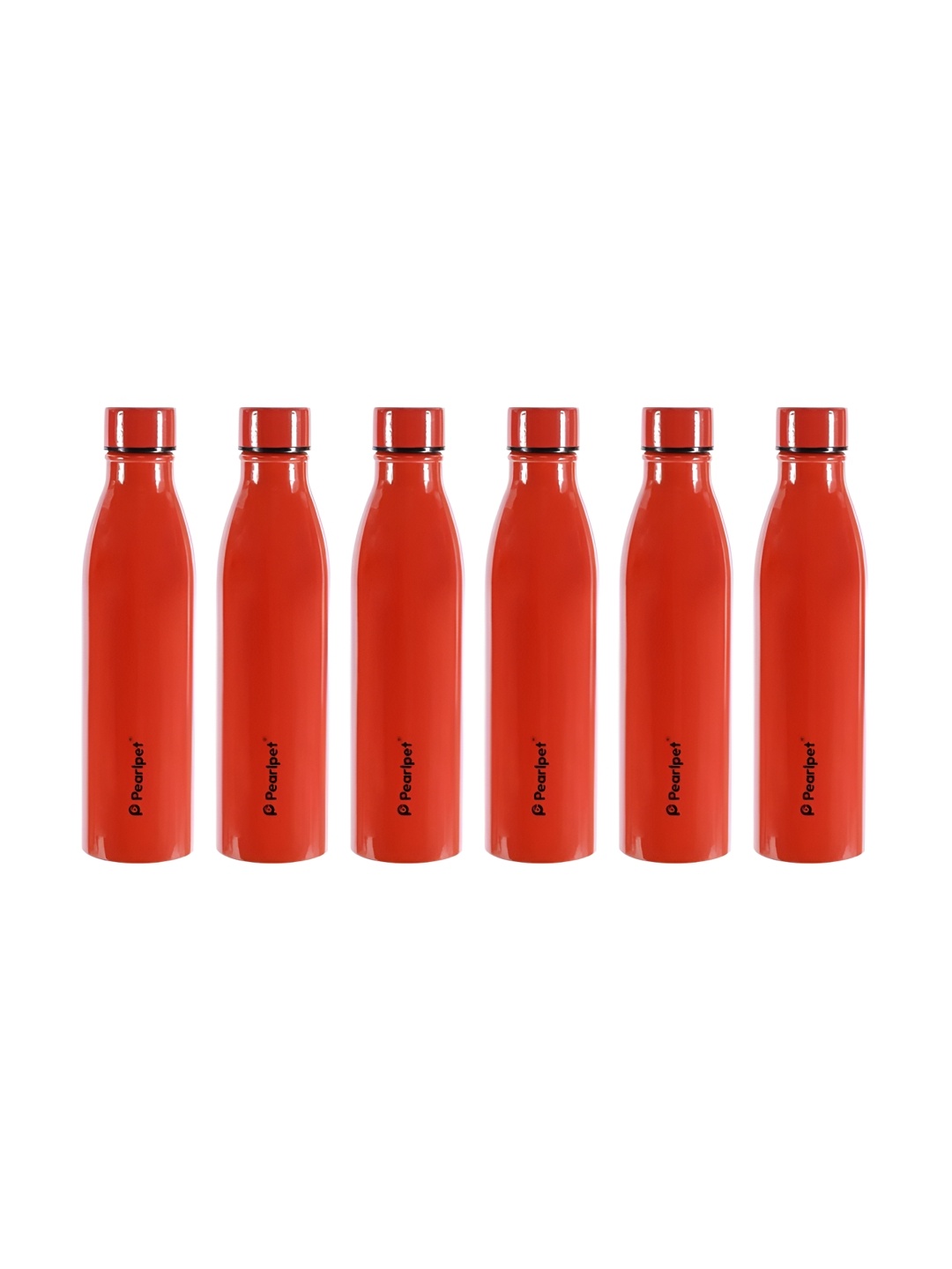 

Pearlpet Red 6 Pieces Single Wall Stainless Steel Water Bottle 1 L