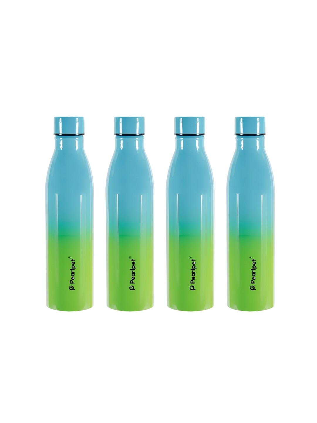 

Pearlpet Blue & Green 4 Pieces Ombre Printed Stainless Steel Single Wall Water Bottle 1L