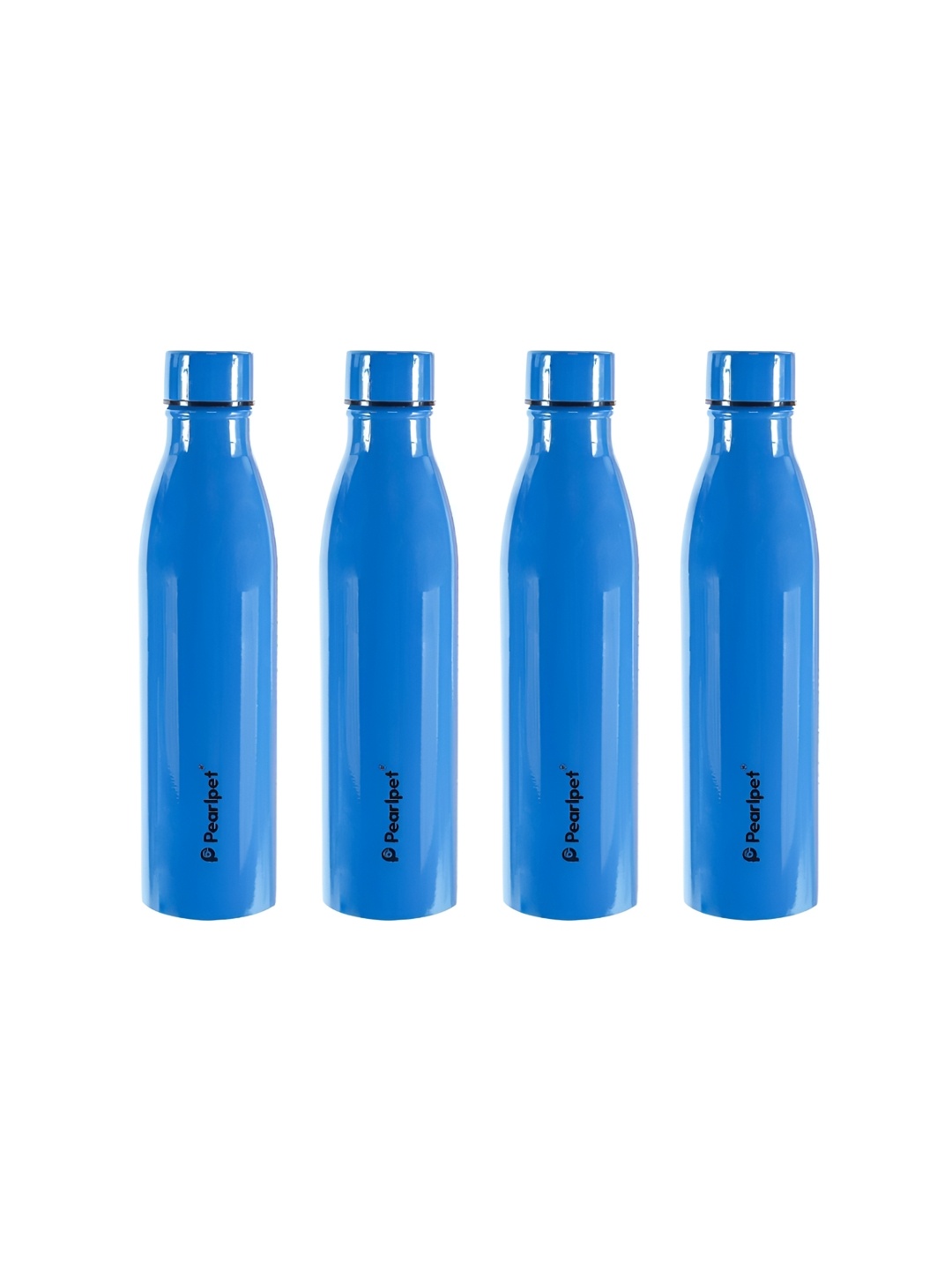 

Pearlpet Navy Blue 4 Pieces Stainless Steel Airtight Single Wall Water Bottles 1L