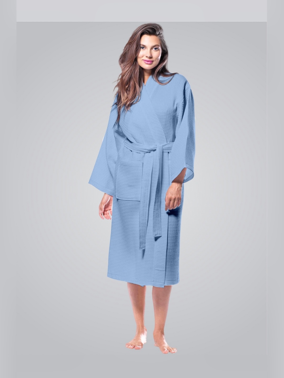 

Enchant Home Blue Waffled Cotton Bath Robe