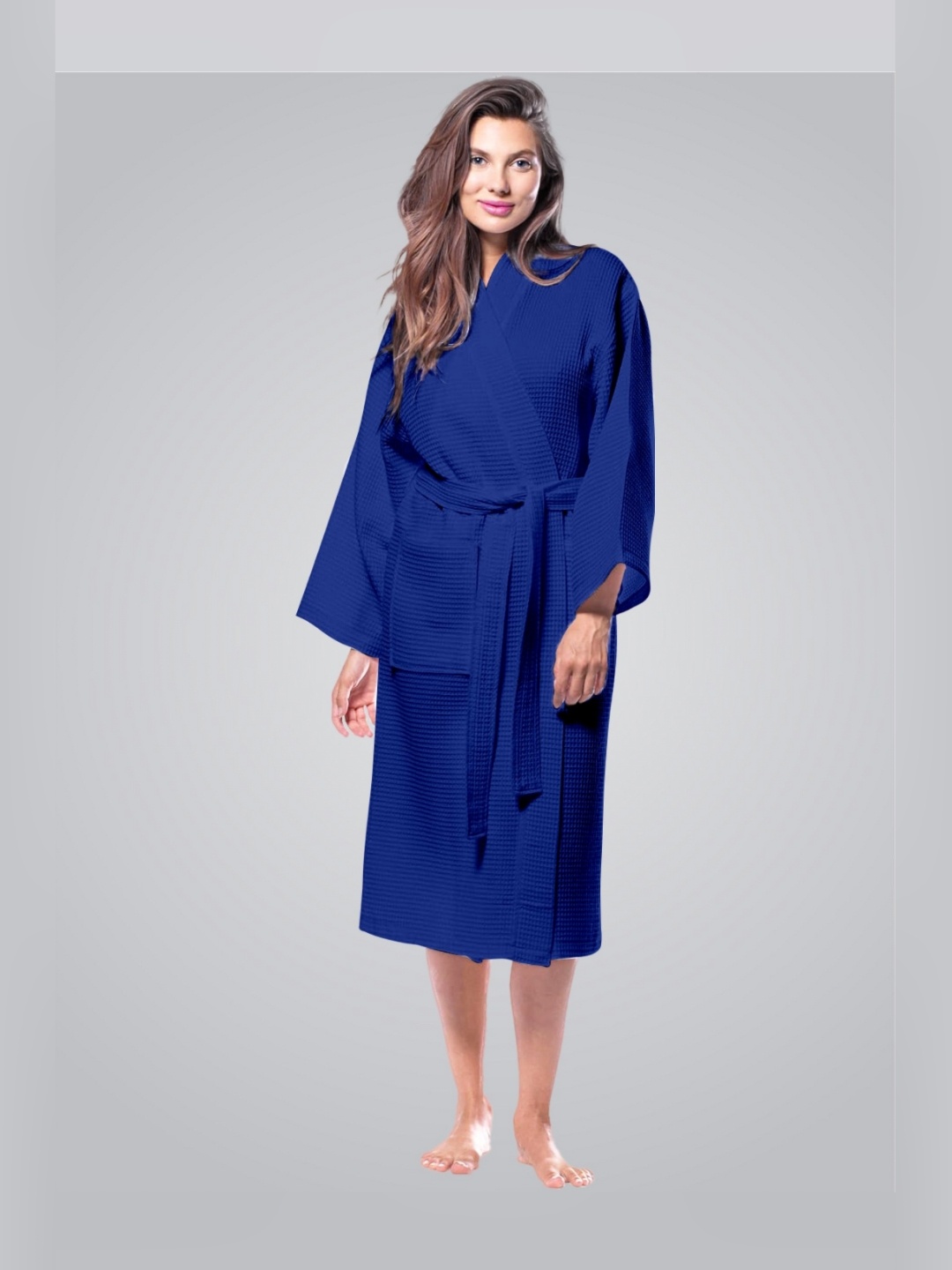 

Enchant Home Blue Waffled Cotton Bath Robe