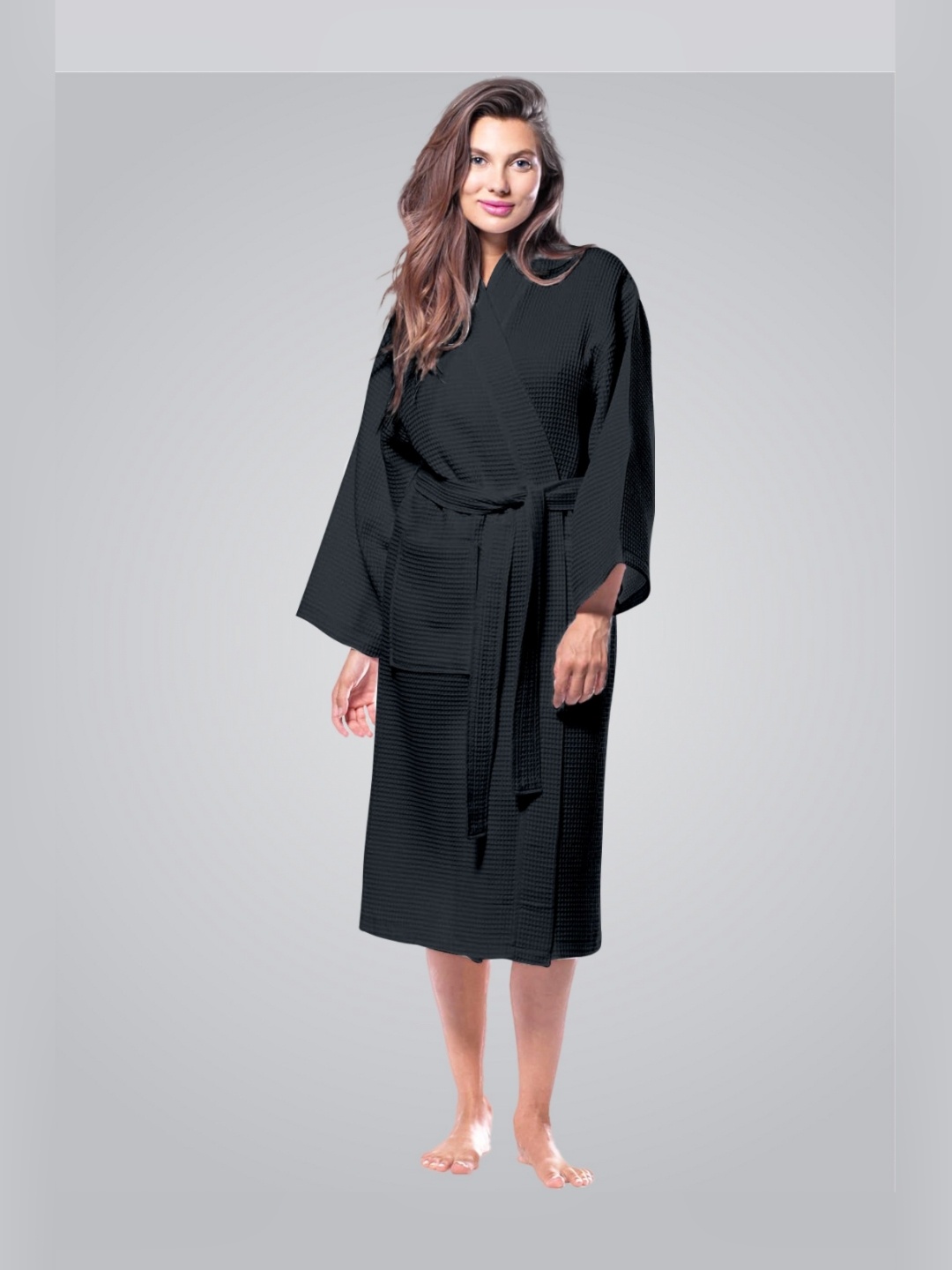 

Enchant Home Charcoal Waffled Cotton Bath Robe