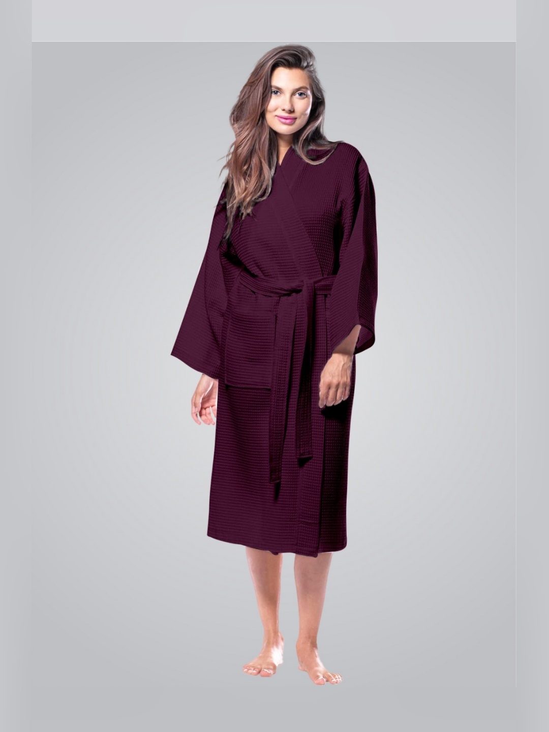 

Enchant Home Purple Waffled Cotton Bath Robe