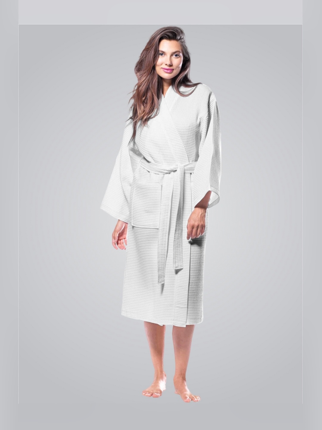 

Enchant Home White Waffled Cotton Bath Robe