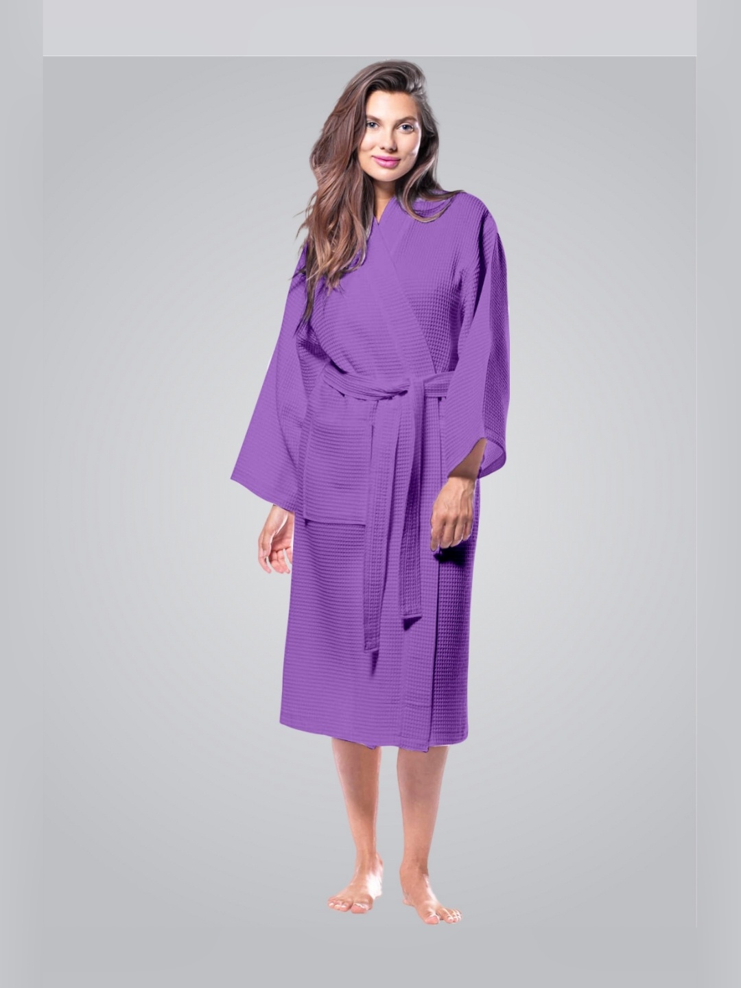 

Enchant Home Lavender Waffled Cotton Bath Robe