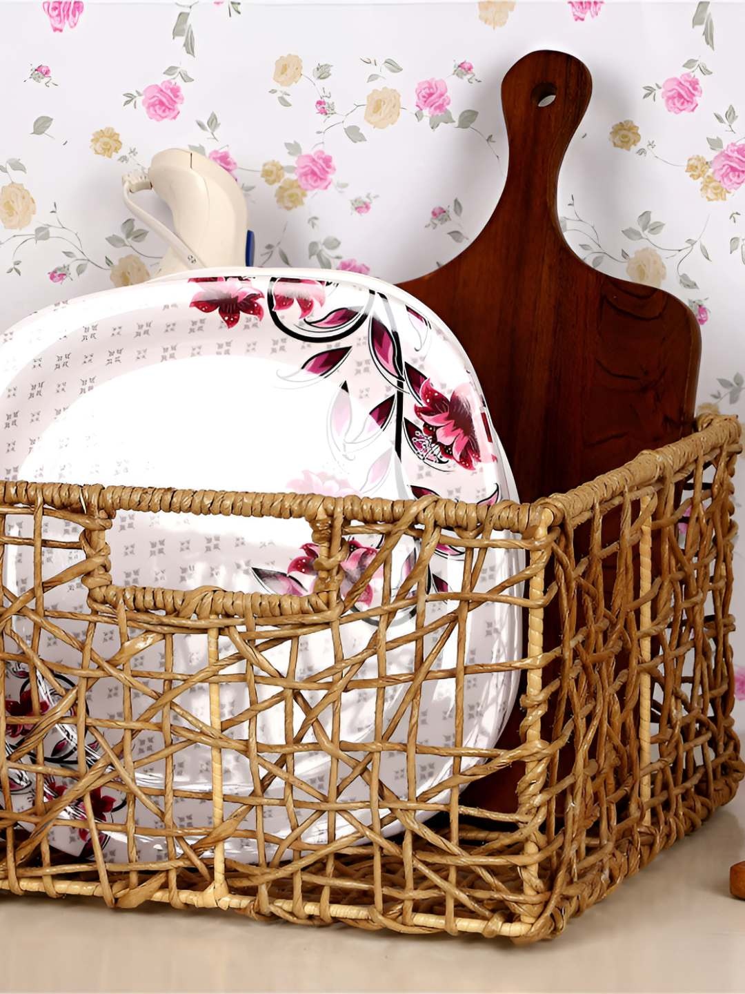 

akway Brown Wood Fruit And Vegetable Basket