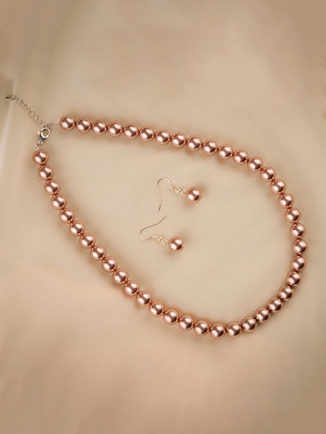 

TOTAPARI Silver-Plated Pearls Beaded Jewellery Set