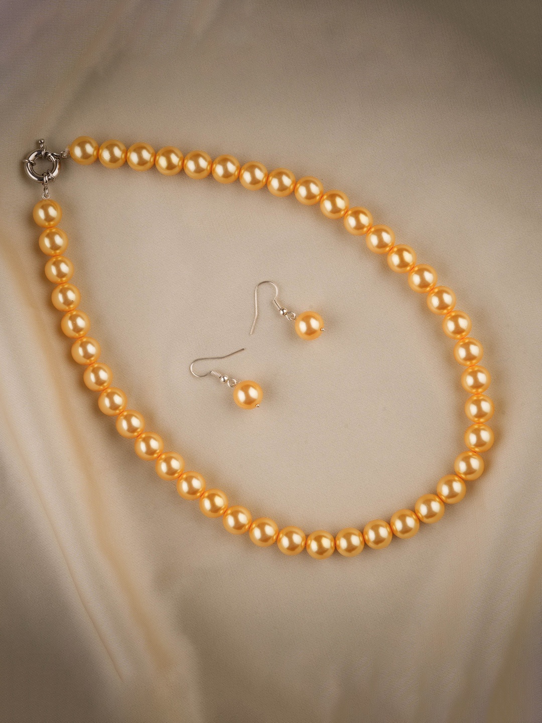 

TOTAPARI Silver-Plated Pearls Beaded Jewellery Set, Gold