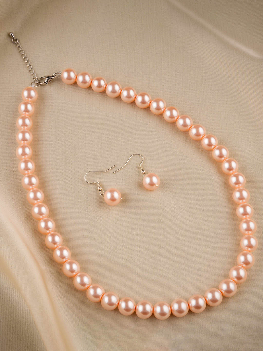 

TOTAPARI Silver-Plated Pearls Beaded Jewellery Set