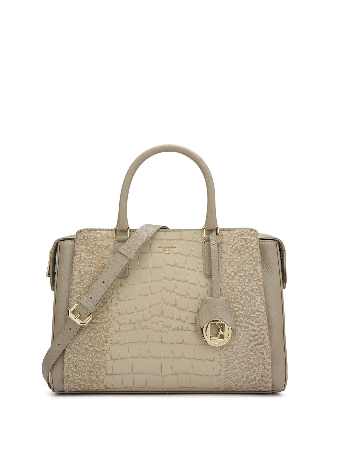 

Da Milano Leather Structured Handheld Bag, White