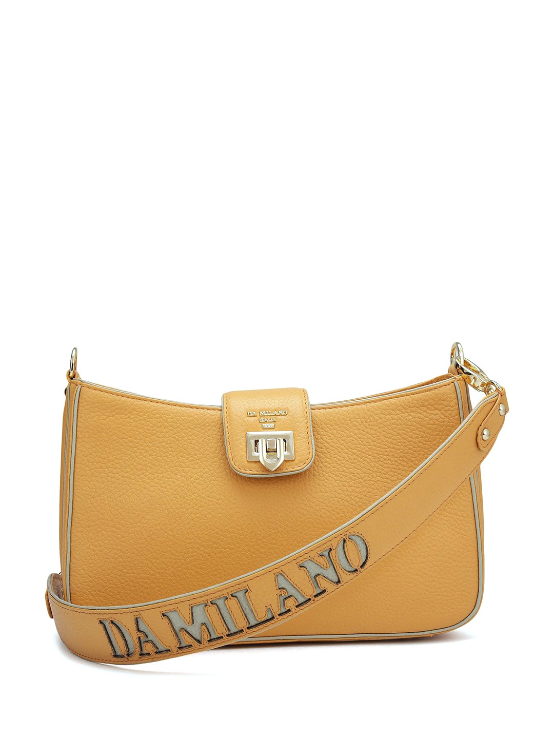 

Da Milano Leather Textured Shoulder Bag, Mustard