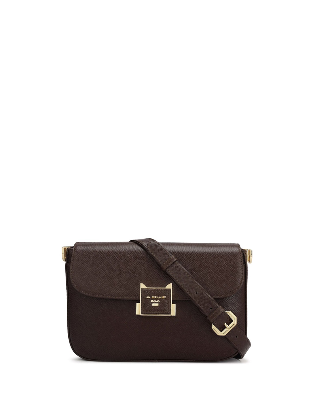 

Da Milano Textured Leather Sling Bag, Brown