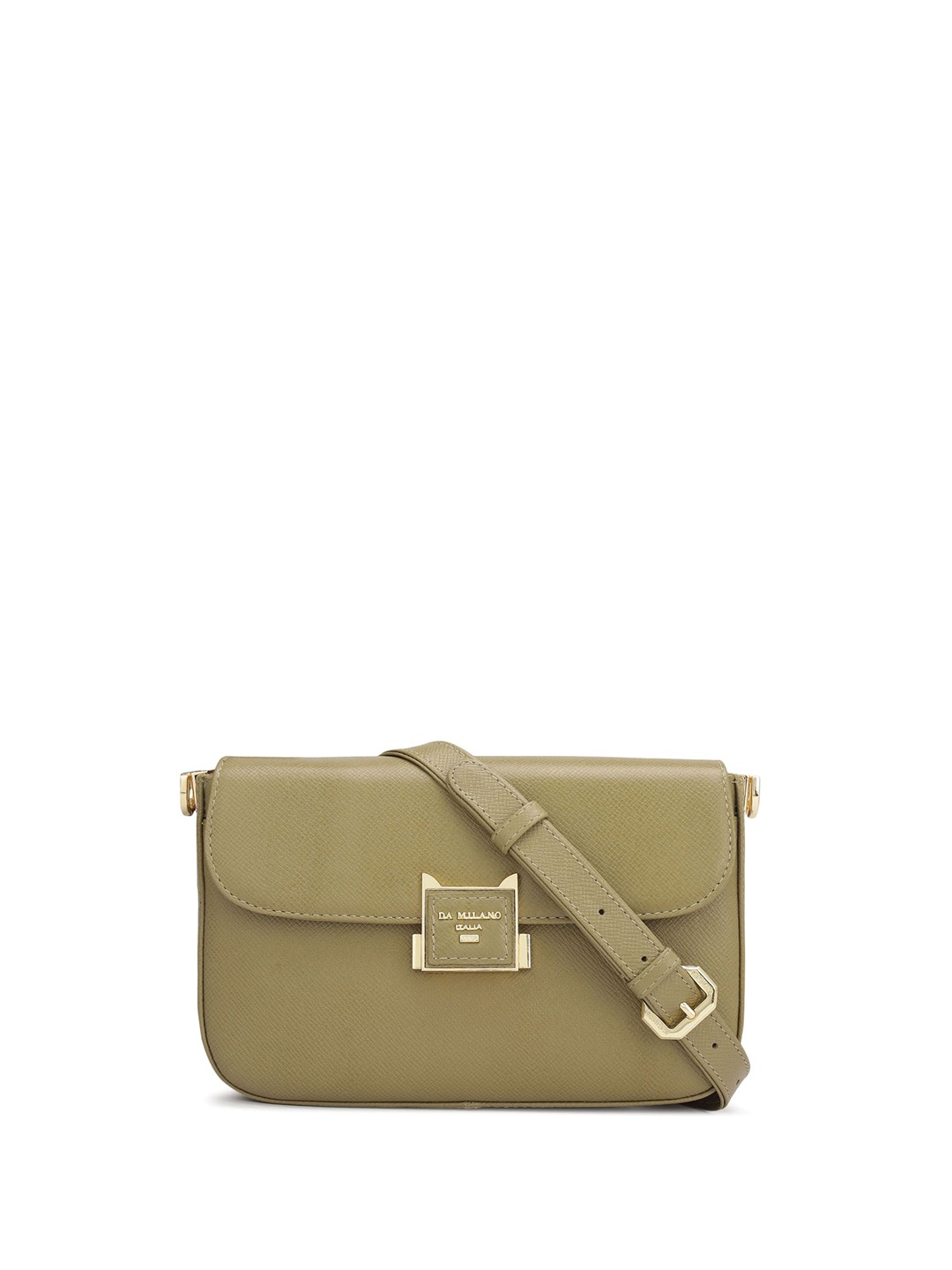 

Da Milano Textured Leather Sling Bag, Green