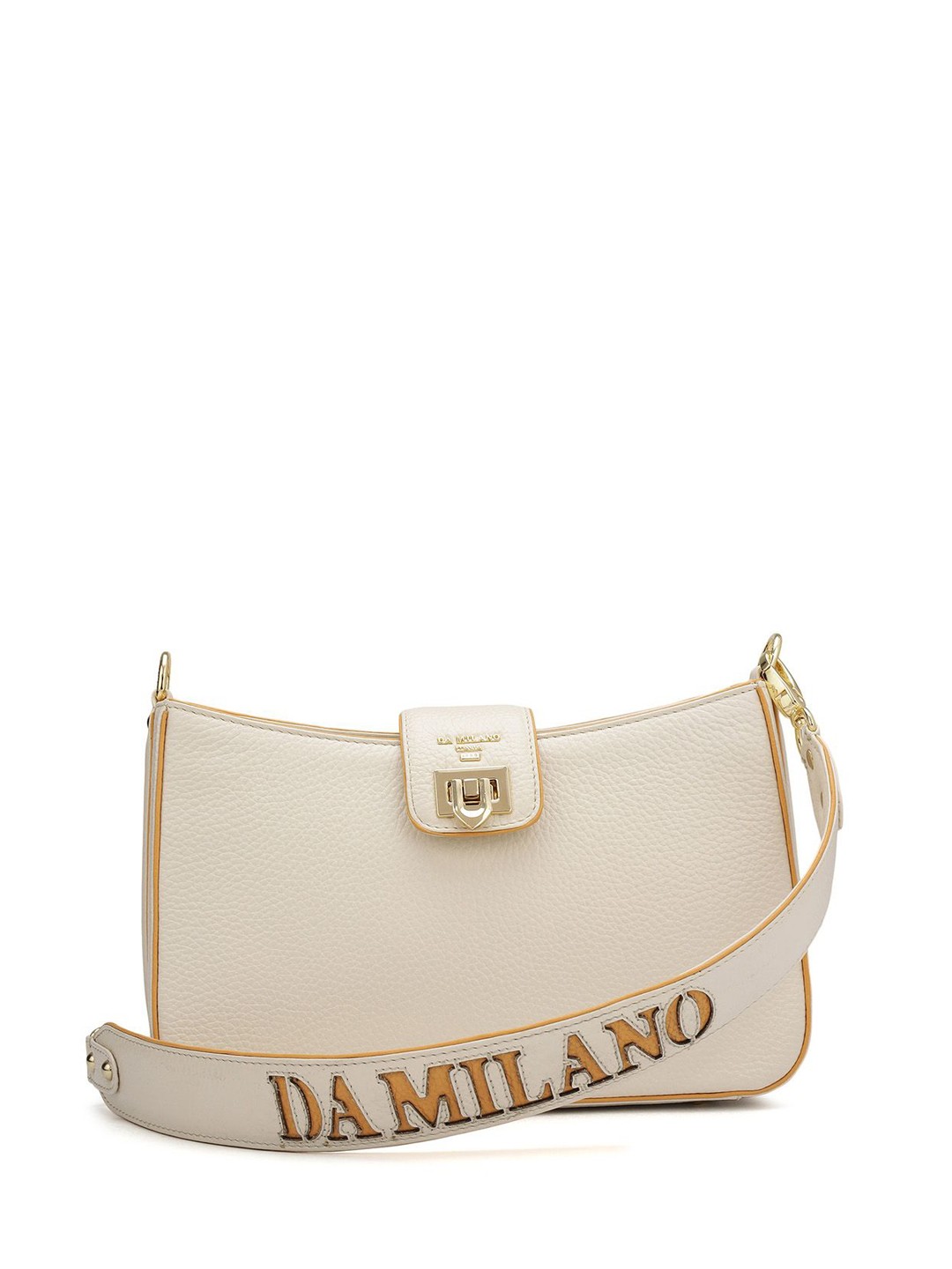 

Da Milano Leather Textured Shoulder Bag, White