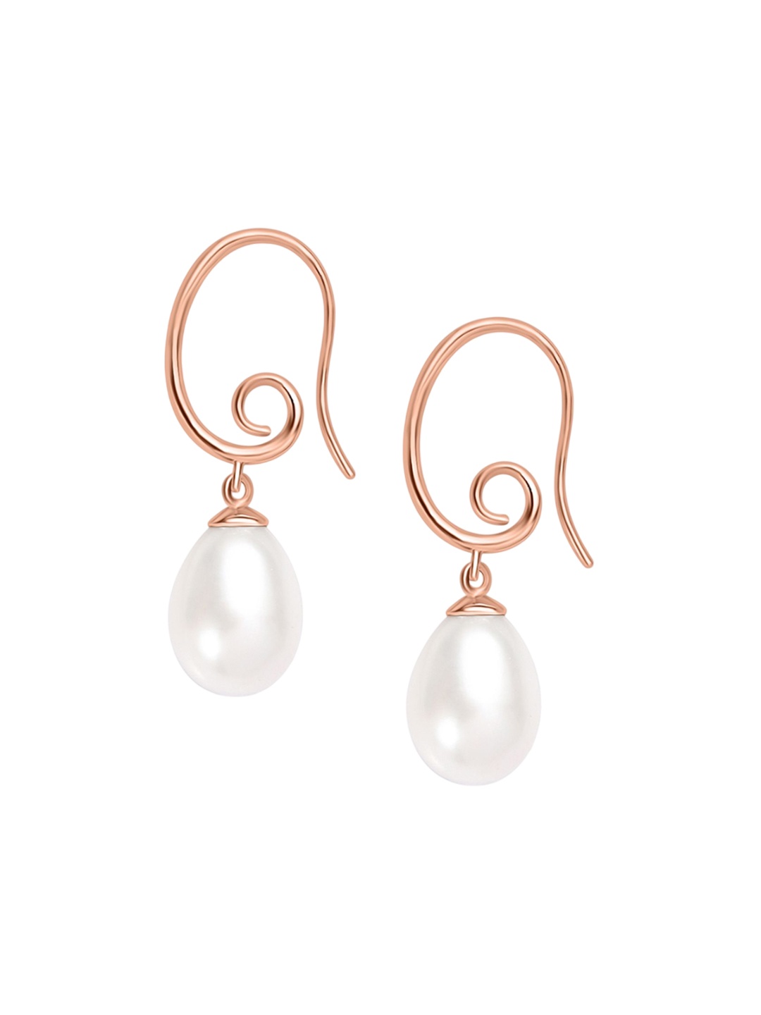 

Ornate Jewels 925 Sterling Silver 18K Rose Gold-Plated Pearls Classic Drop Earrings