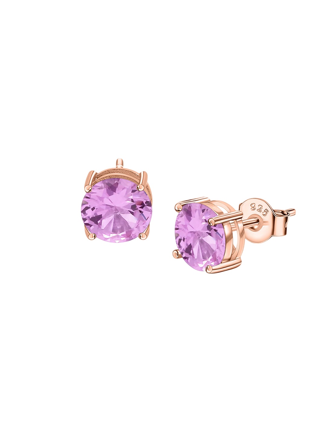 

Ornate Jewels 925 Sterling Silver 18K Rose Gold-Plated 2 Carat AD Studded Studs