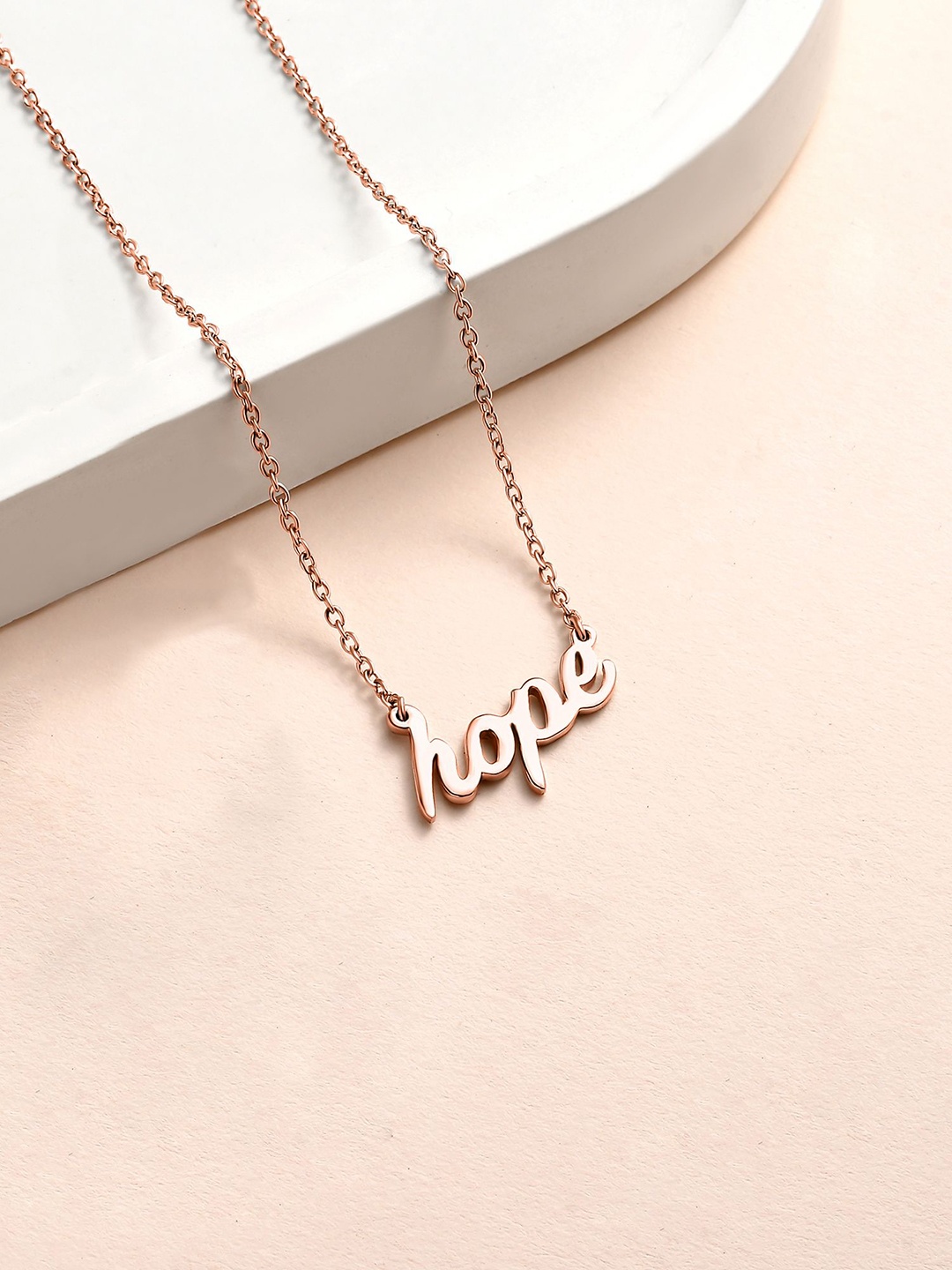 

Ornate Jewels 925 Sterling Silver 18K Rose Gold-Plated Hope Minimal Chain