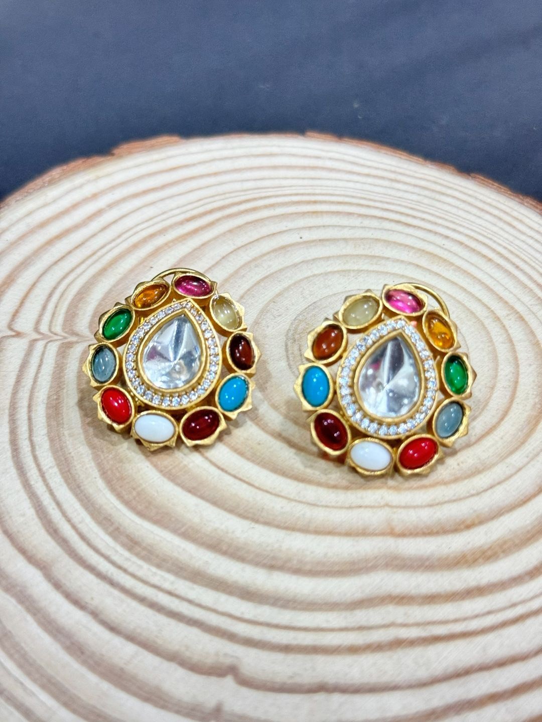

The Jewellery Tale Contemporary Studs Earrings, Multi