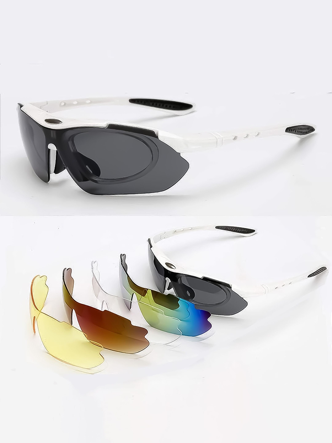 

HASHTAG EYEWEAR Unisex Sports Sunglasses with UV Protected Lens, Yellow