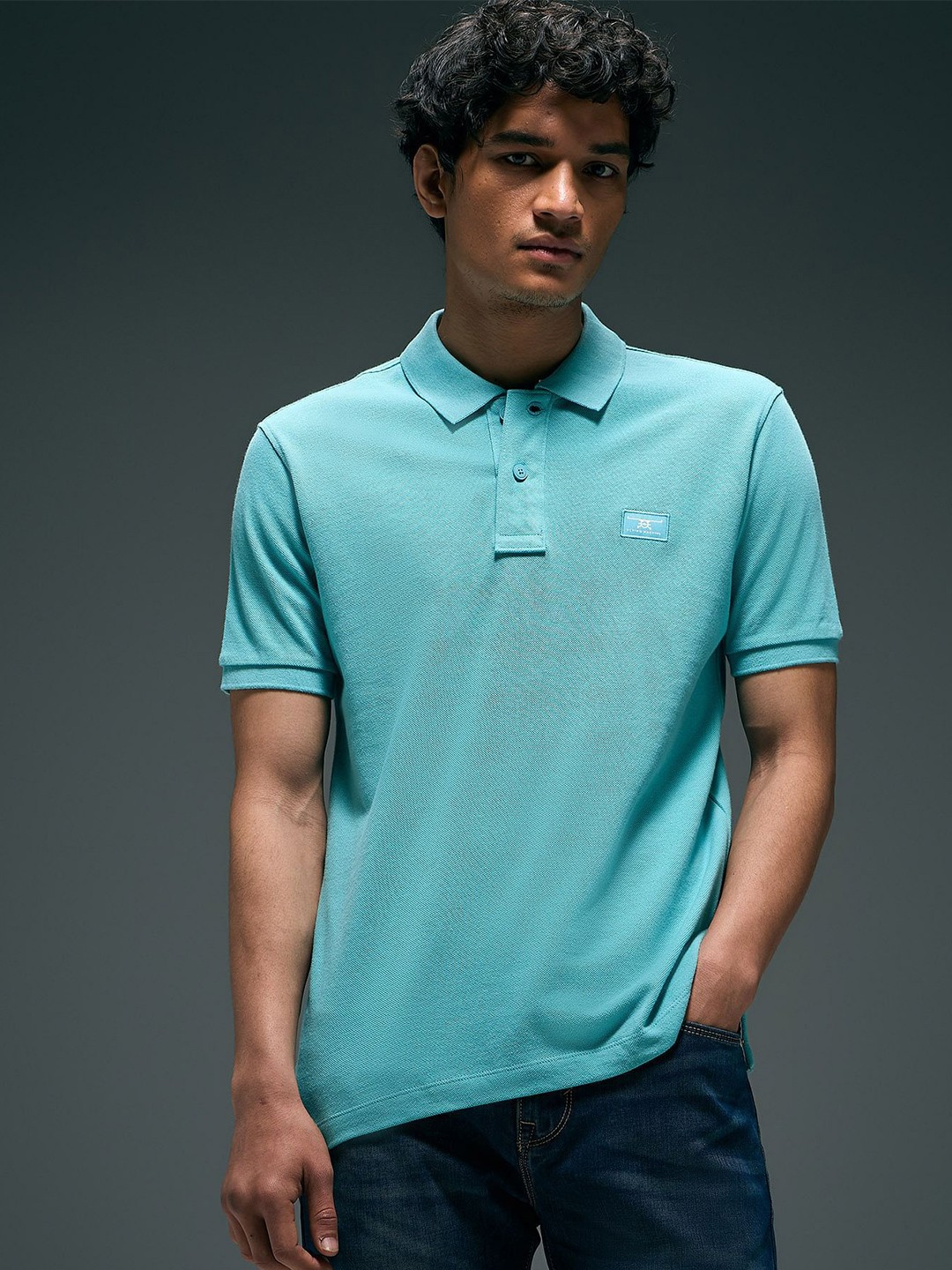 

Flying Machine Polo Collar T-shirt, Blue
