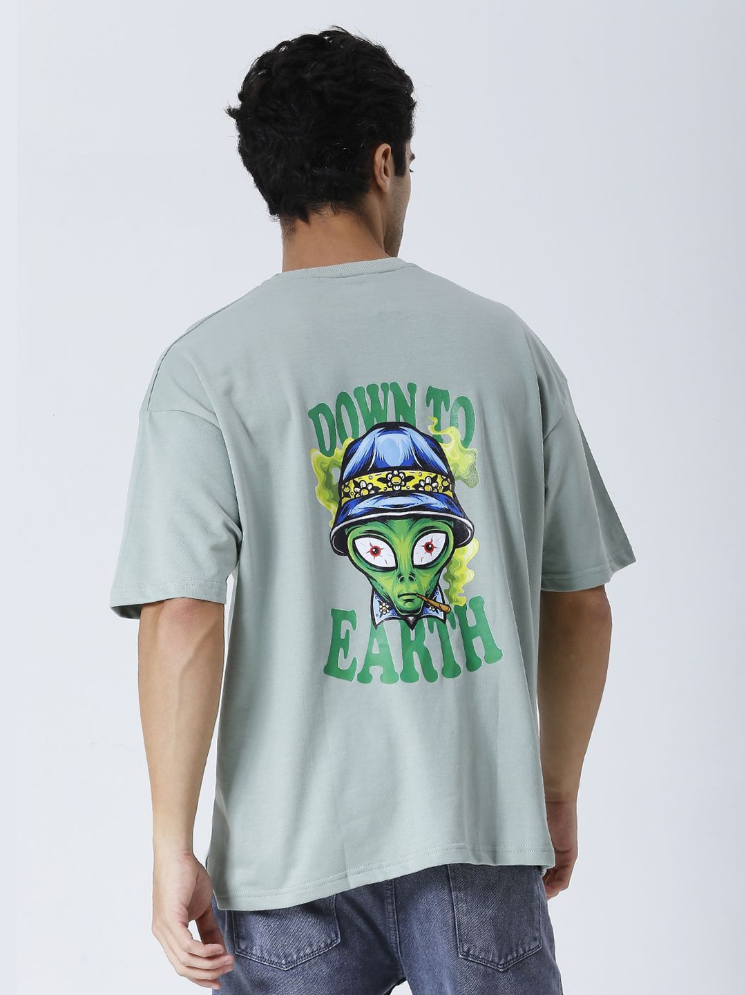 

HOUSE OF RS Men Printed Drop-Shoulder Sleeves Pockets T-shirt, Sea green
