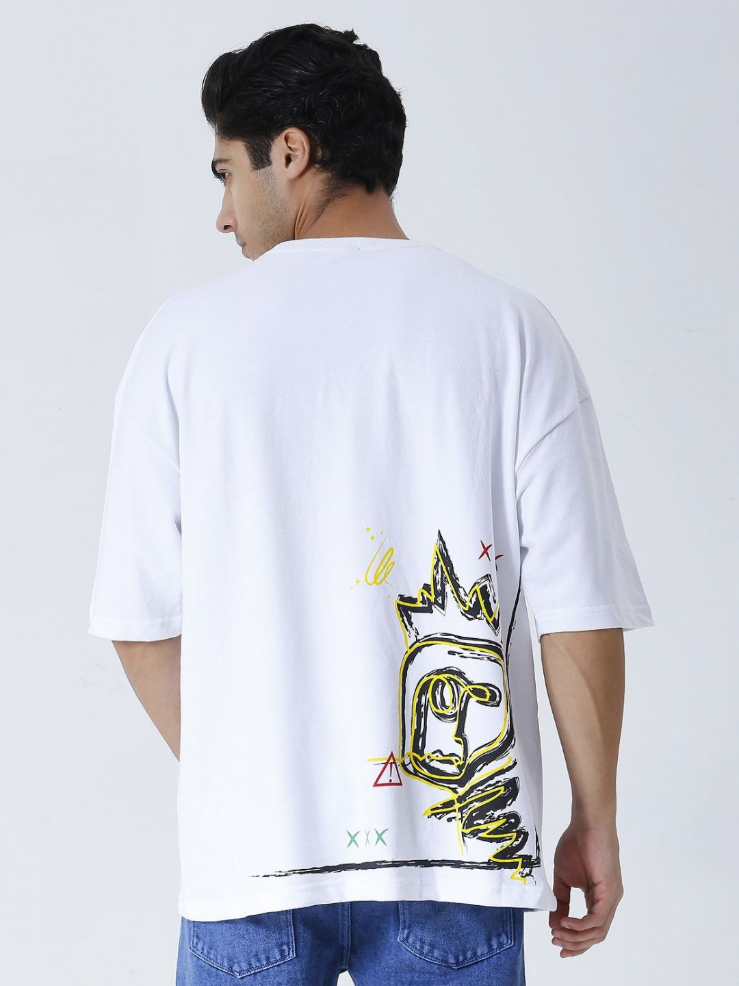 

HOUSE OF RS Men Printed Applique T-shirt, White