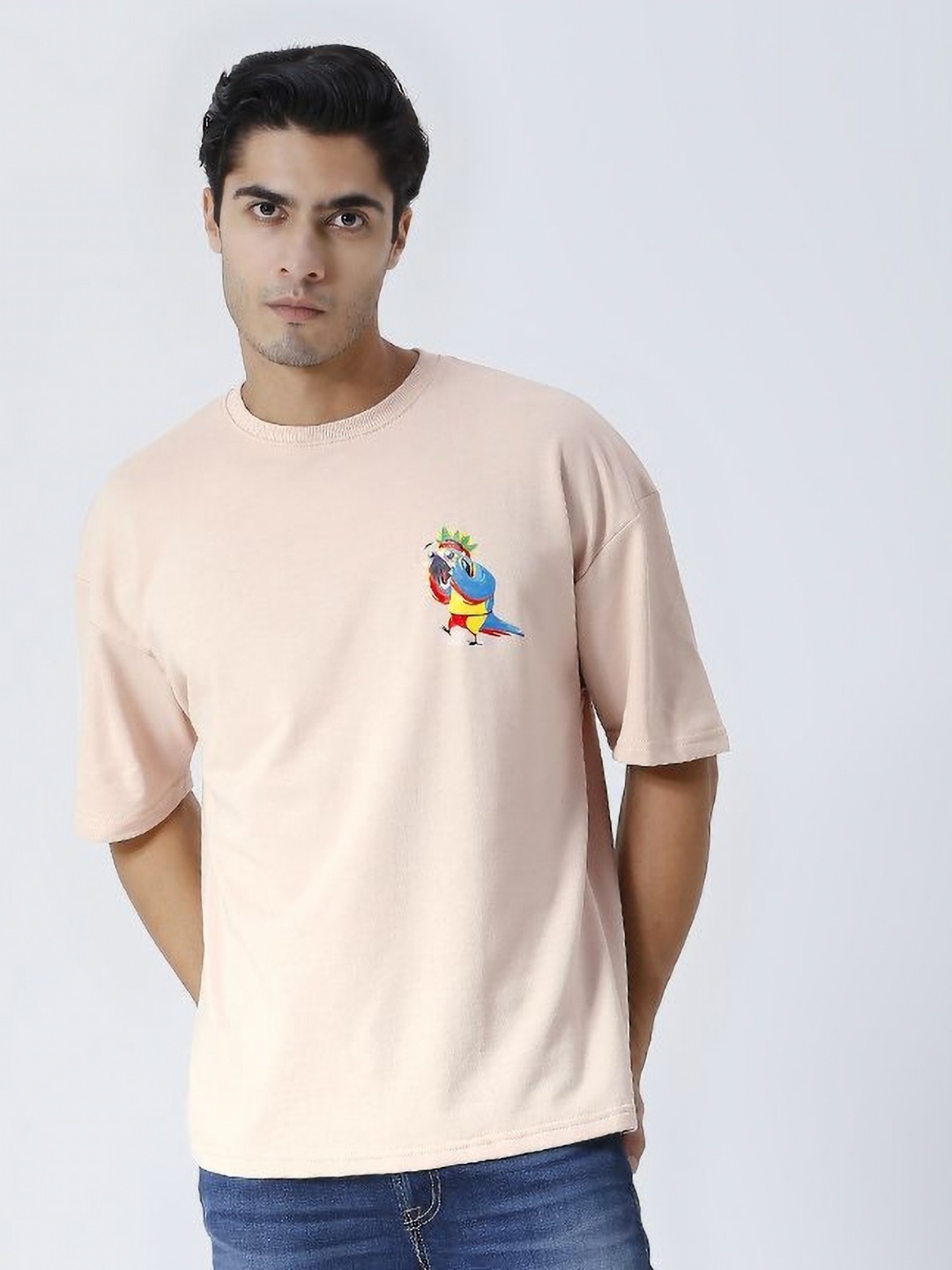 

HOUSE OF RS Men Printed T-shirt, Peach