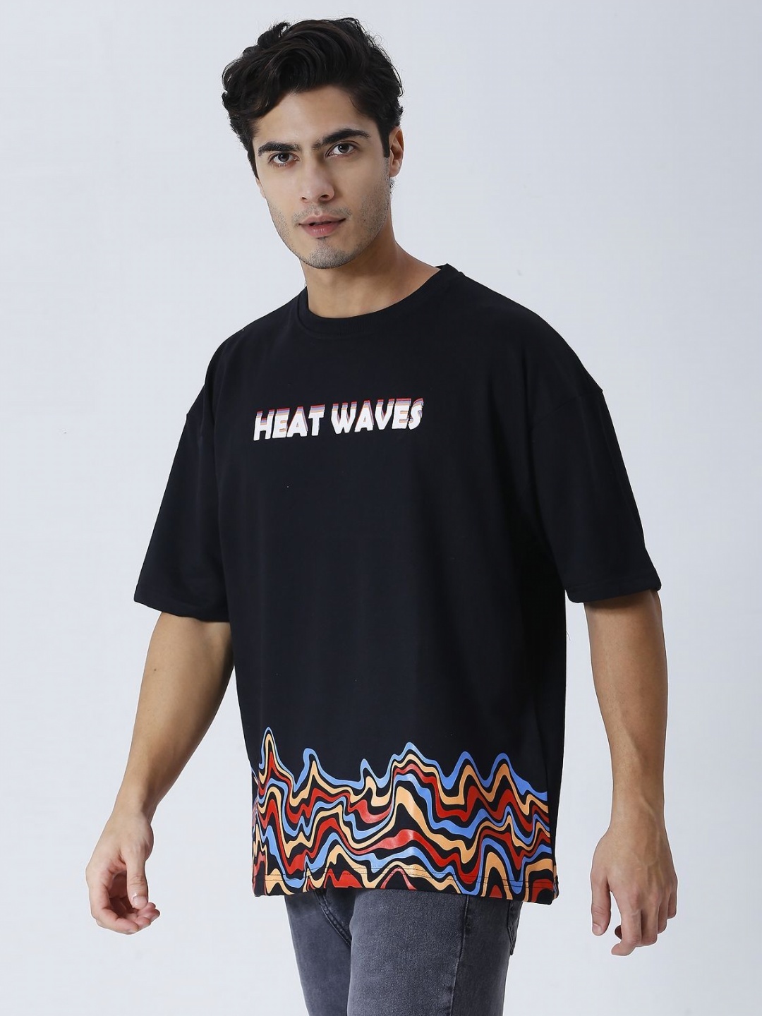 

HOUSE OF RS Men Typography Printed T-shirt, Black