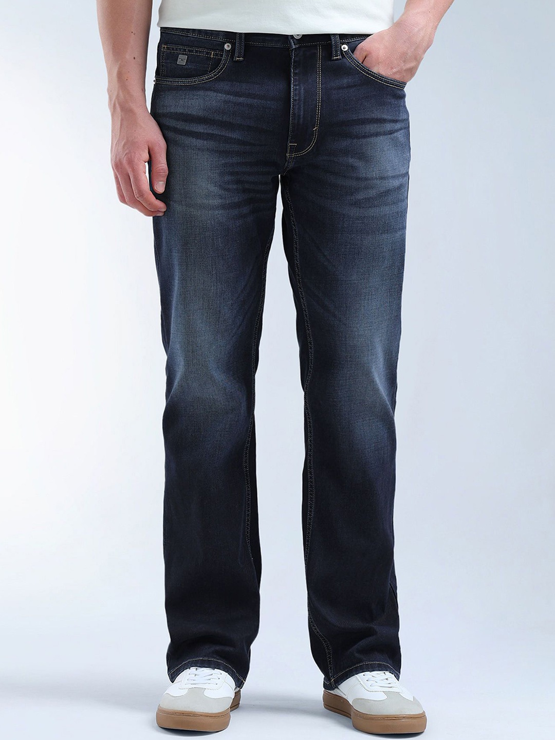 

Flying Machine Mid Rise Bootcut Stonewashed Jeans, Blue