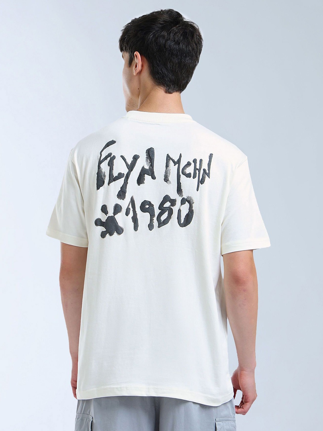 

Flying Machine Typography Printed Relaxed Fit Pure Cotton T-shirt, White