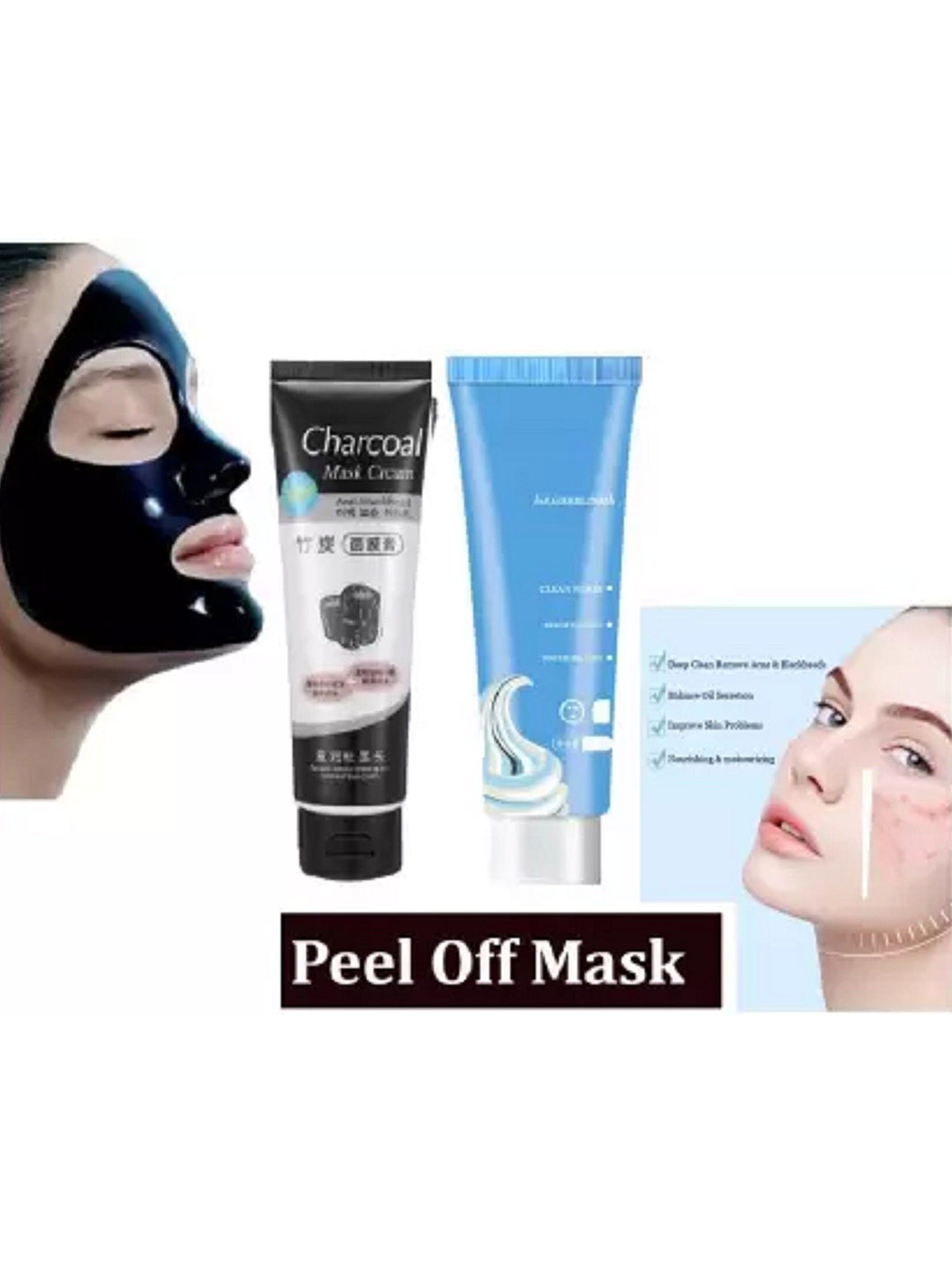 

Lenon Set Of 2 Charcoal Mask Cream & Ice Mask Cream, Black