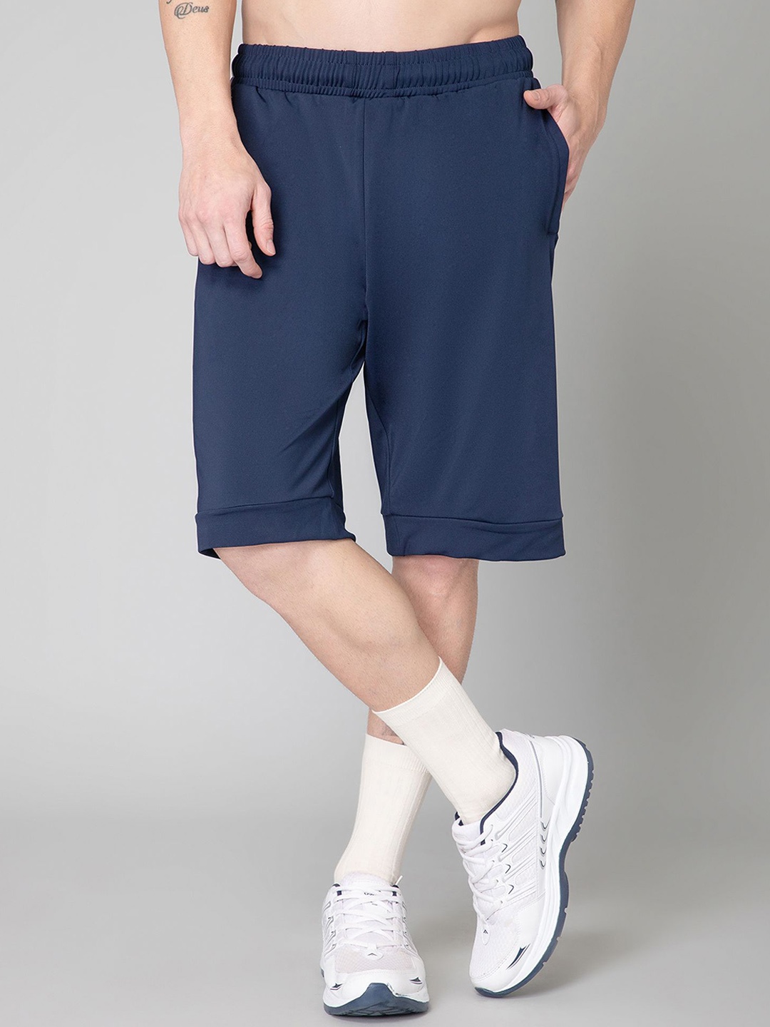 

TURNFIT Men Loose Fit Training or Gym Sports Shorts, Navy blue