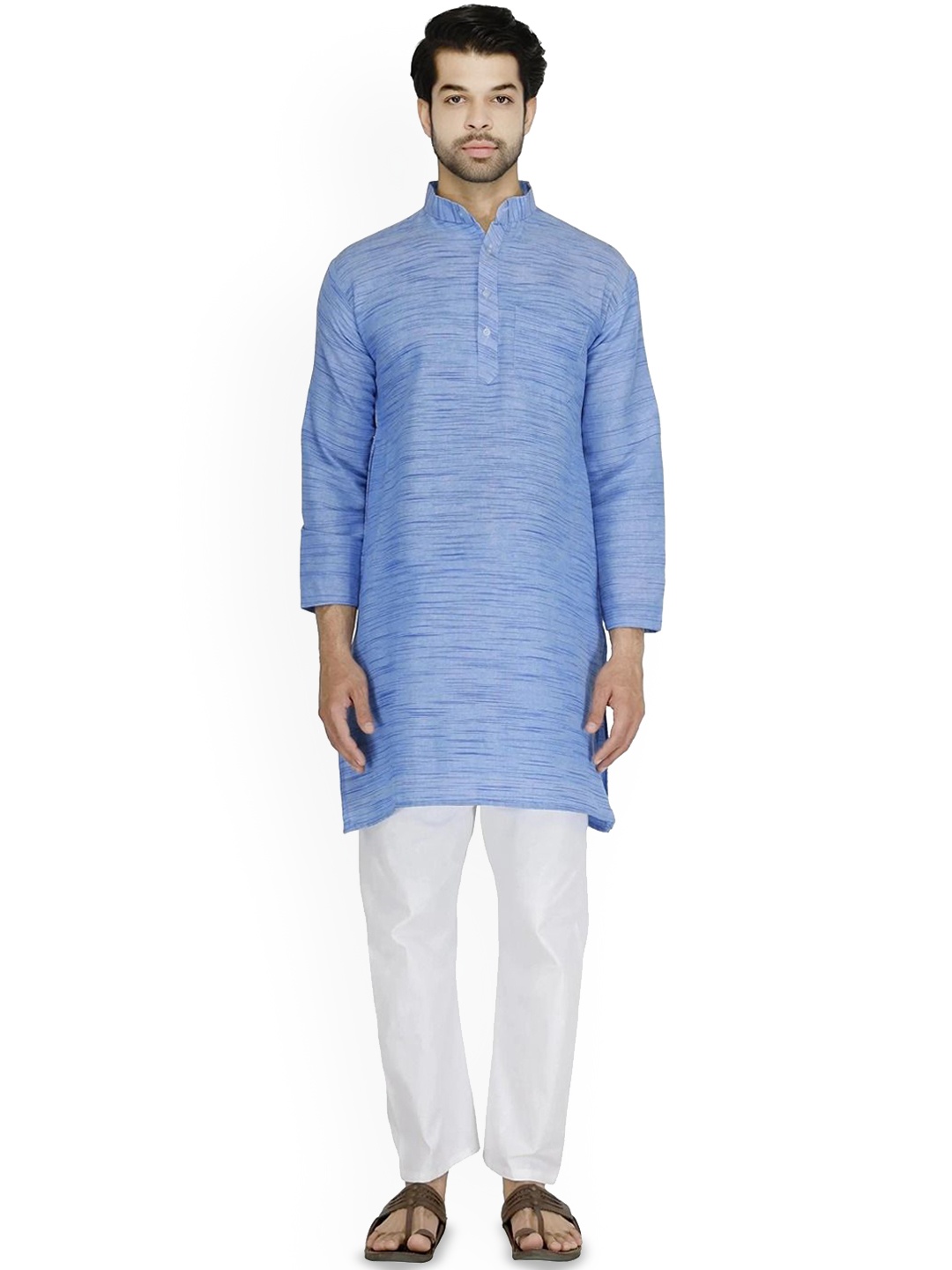 

Aaryavar Men Regular Kurta with Pyjamas, Blue