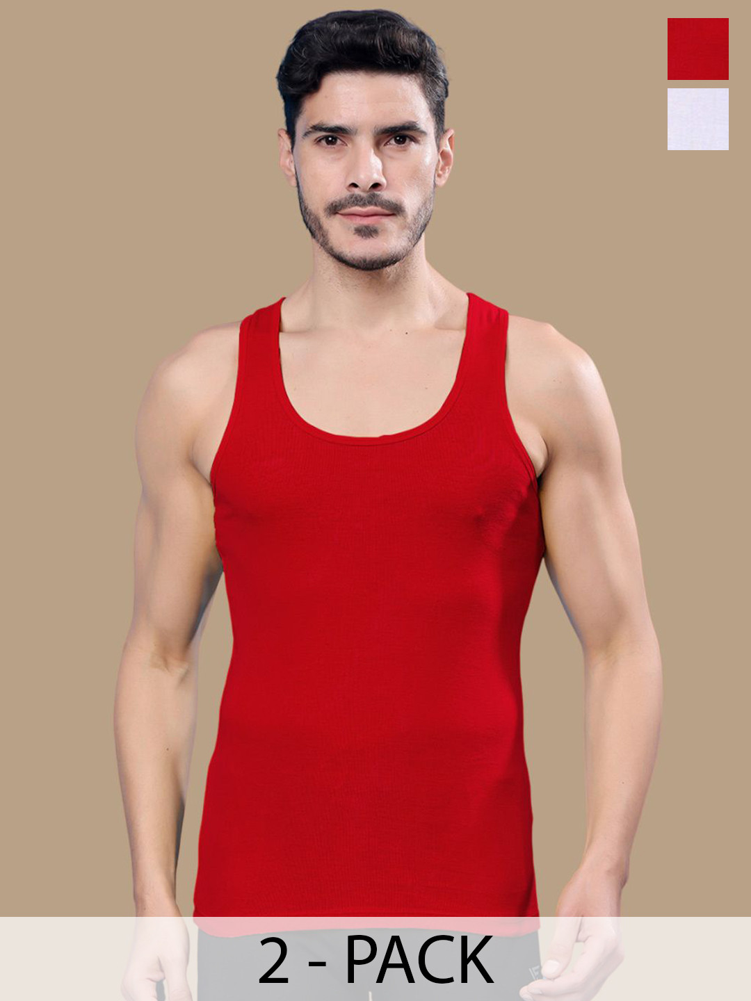 

Friskers Men Pack Of 2 Cotton Undershirt 0901R-02-03, White