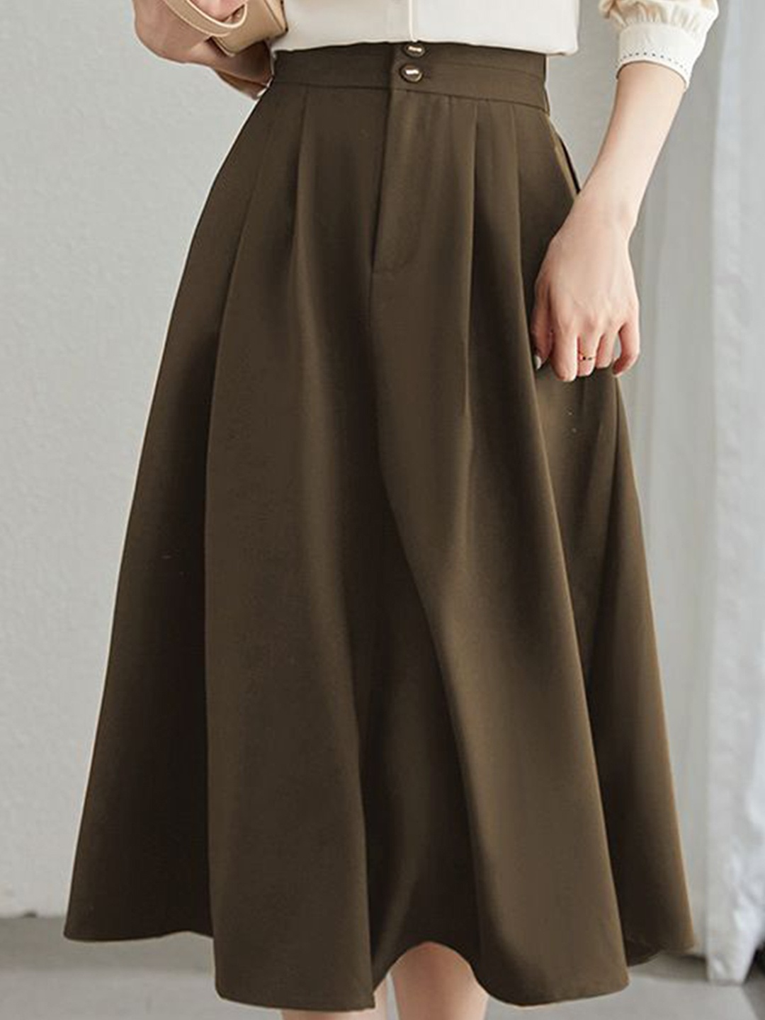 

StyleCast Knee Length Flared Skirts, Brown
