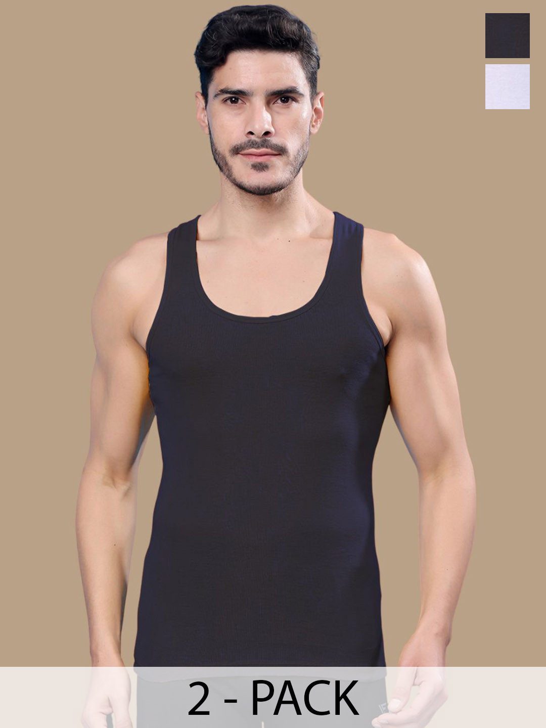 

Friskers Men Pack Of 2 Cotton Gym Vests, White