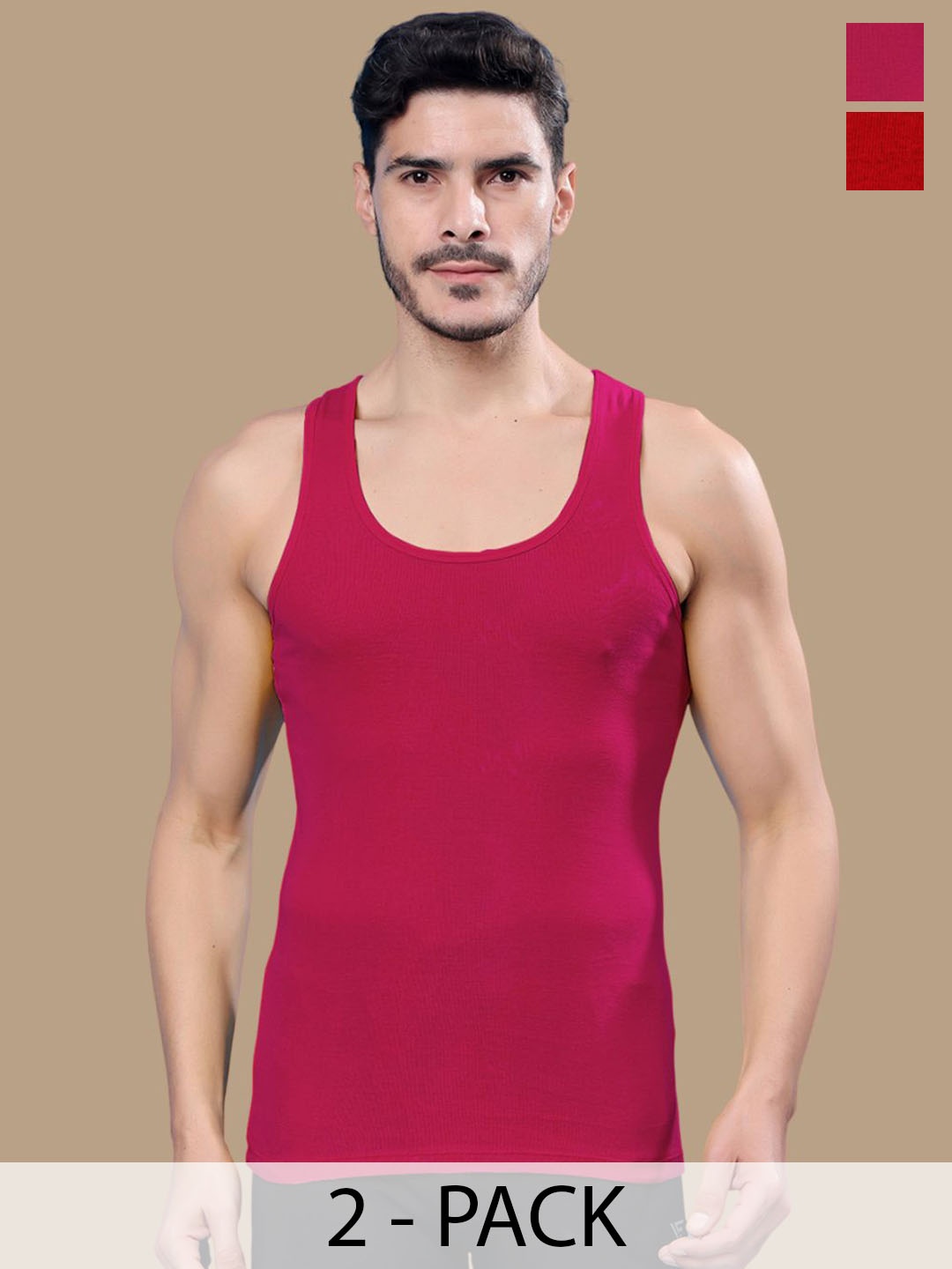 

Friskers Pack Of 2 Cotton Gym Vests, Red