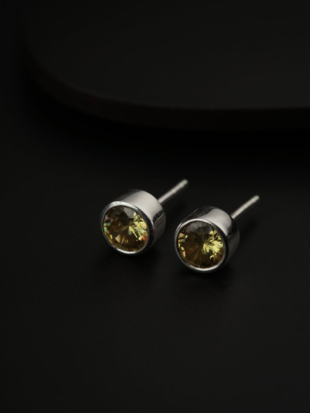 

House of Aadyaa 925 Sterling Silver Stone Studded Classic Studs Earrings