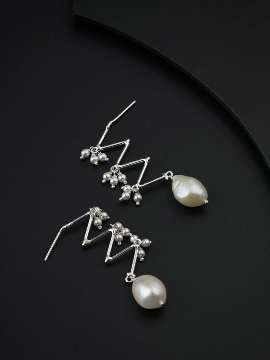 

House of Aadyaa 925 Sterling Silver Classic Pearls Drop Earrings