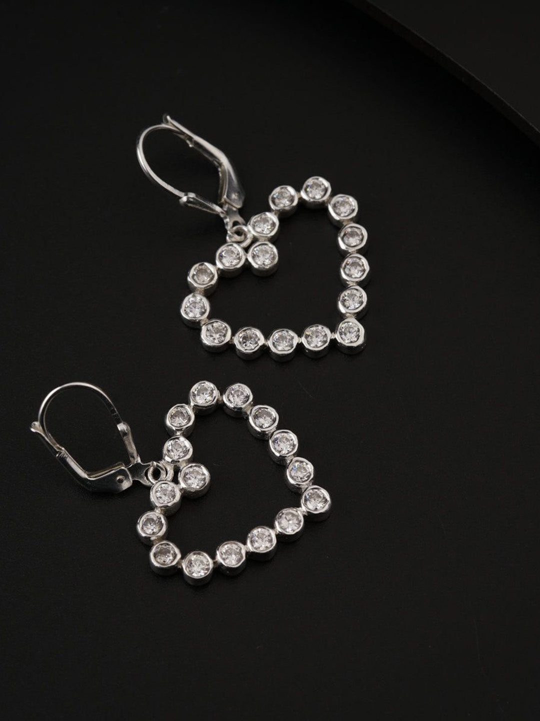 

House of Aadyaa 925 Sterling Silver Stone Studded Classic Drop Earrings